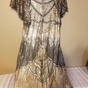 Art Deco Flapper Dress Size Large